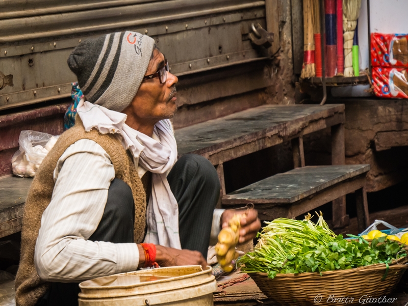 Gemüseverkäufer in Old Delhi
