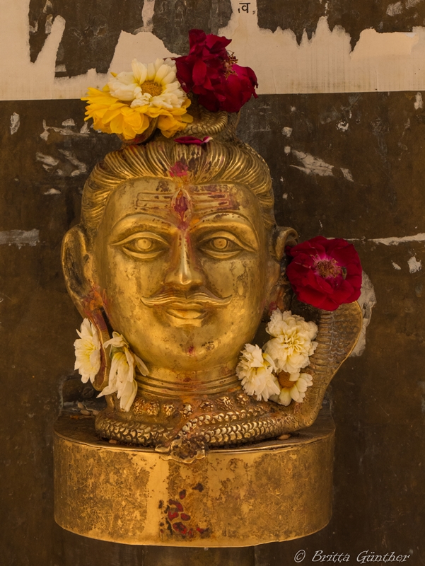 Geschmückter Bronzekopf - Jagdisch Tempel Udaipur